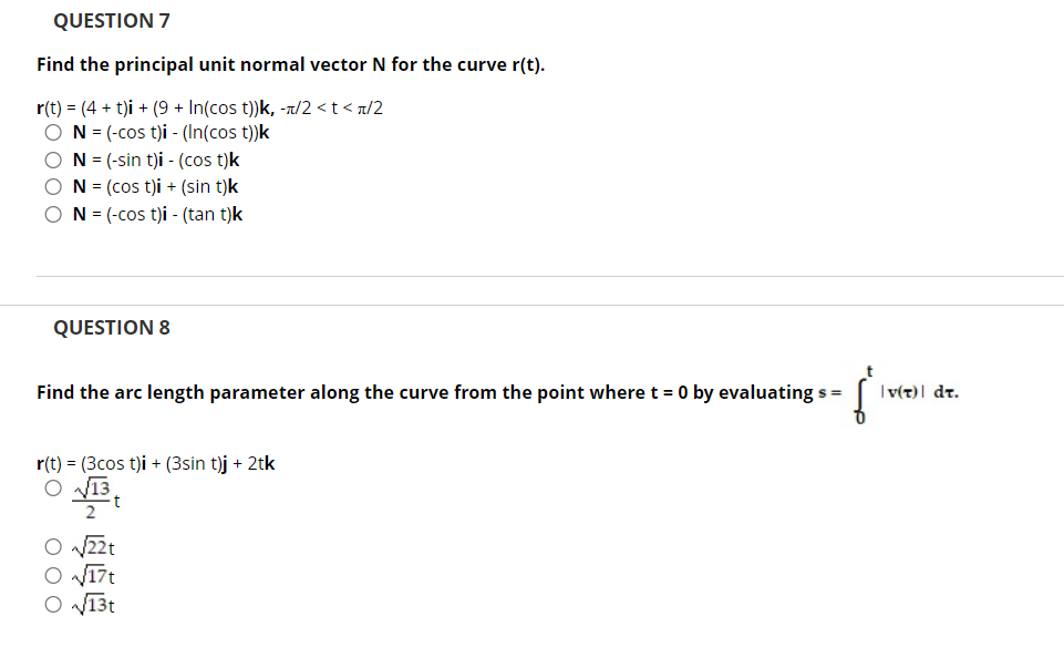 Solved Find the principal unit normal vector N for the curve | Chegg.com