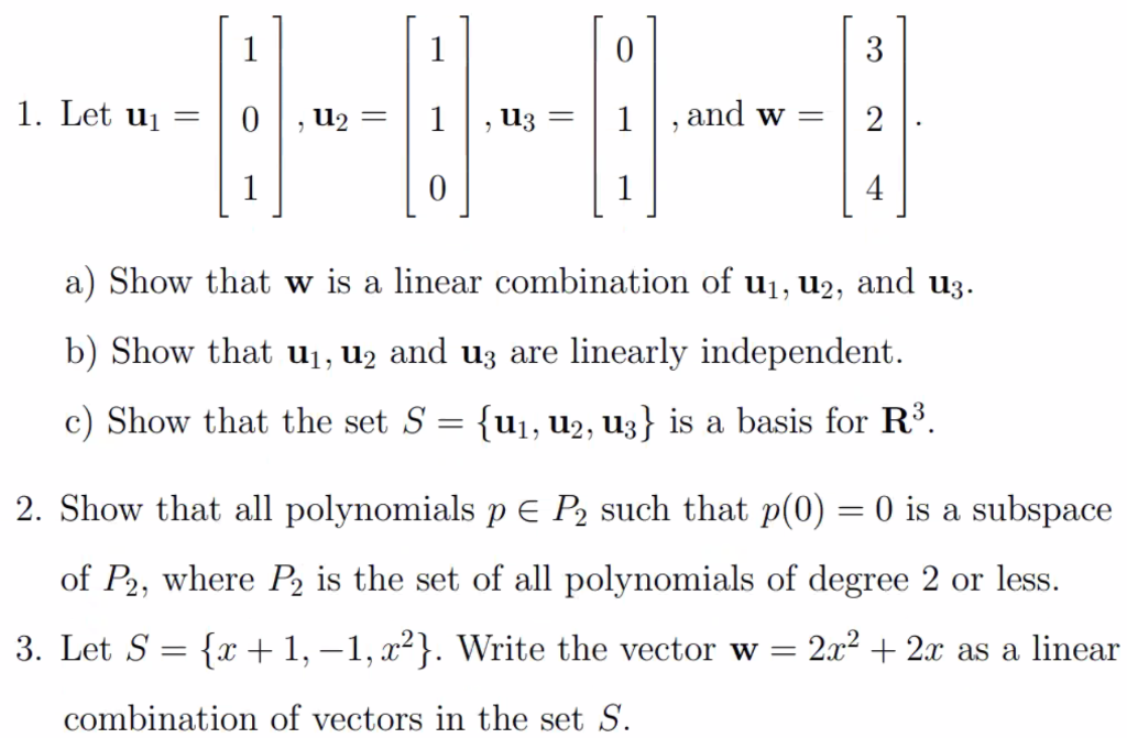 1 1 3 1 Let Uj 0 U2 U3 1 And W 2 1 0 1 4 A Chegg Com
