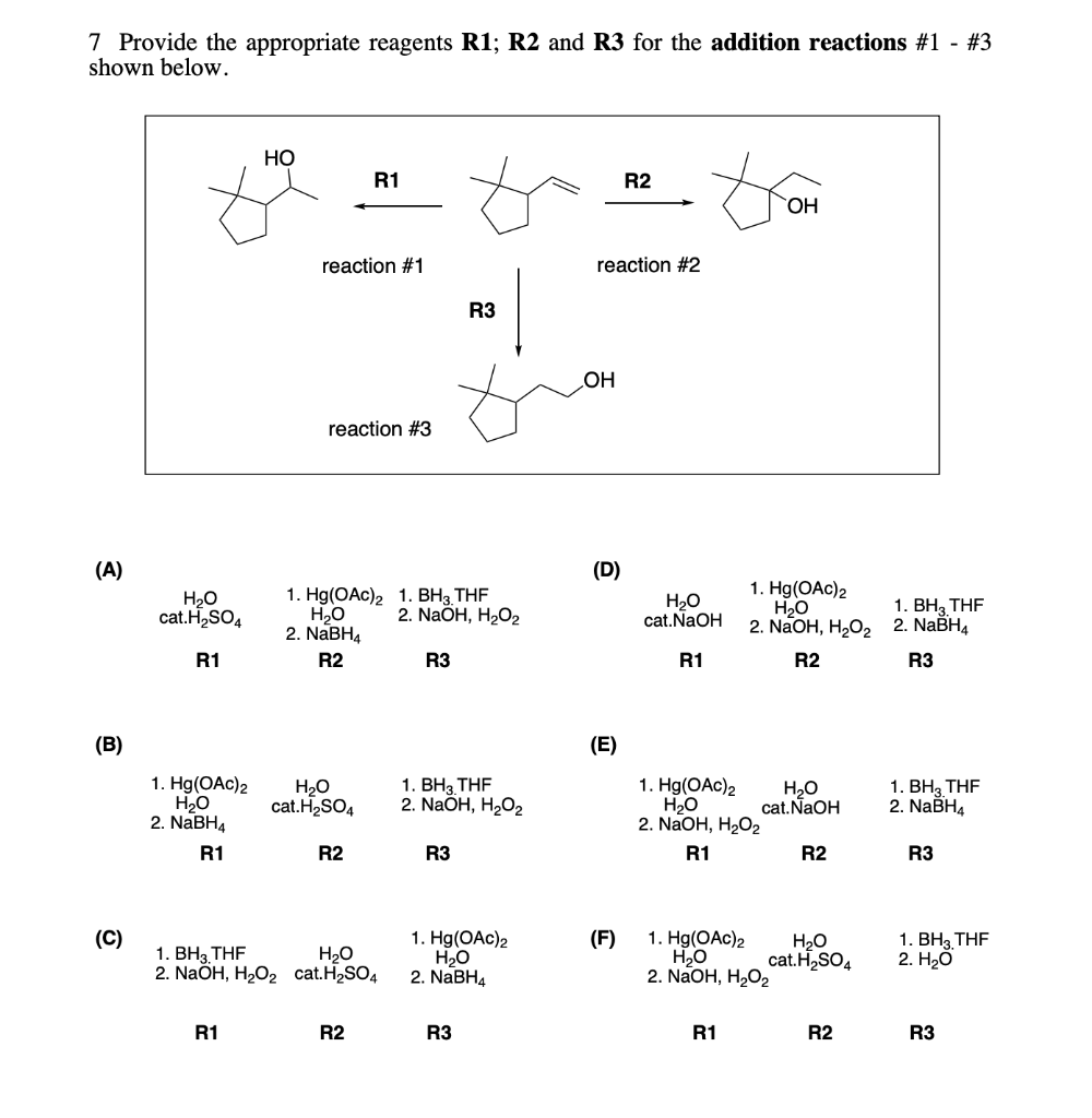 Solved 7 Provide The Appropriate Reagents R1; R2 And R3 For | Chegg.com