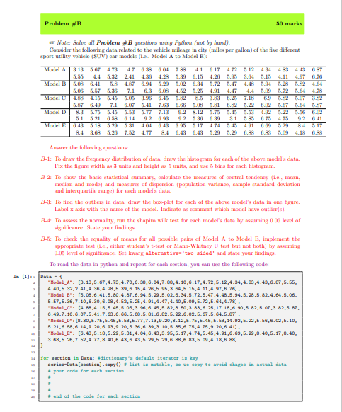 Solved Problem B 50 Marks Note: Sole All Problem B Questions | Chegg.com