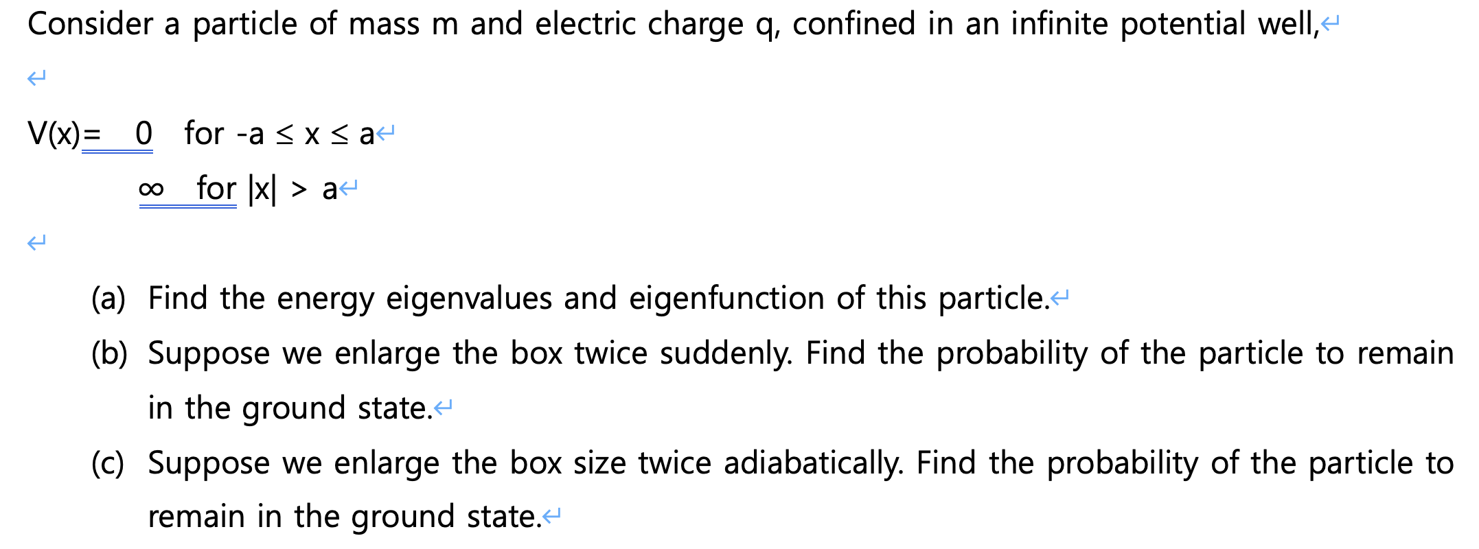 Solved Consider a particle of mass m and electric charge q, | Chegg.com