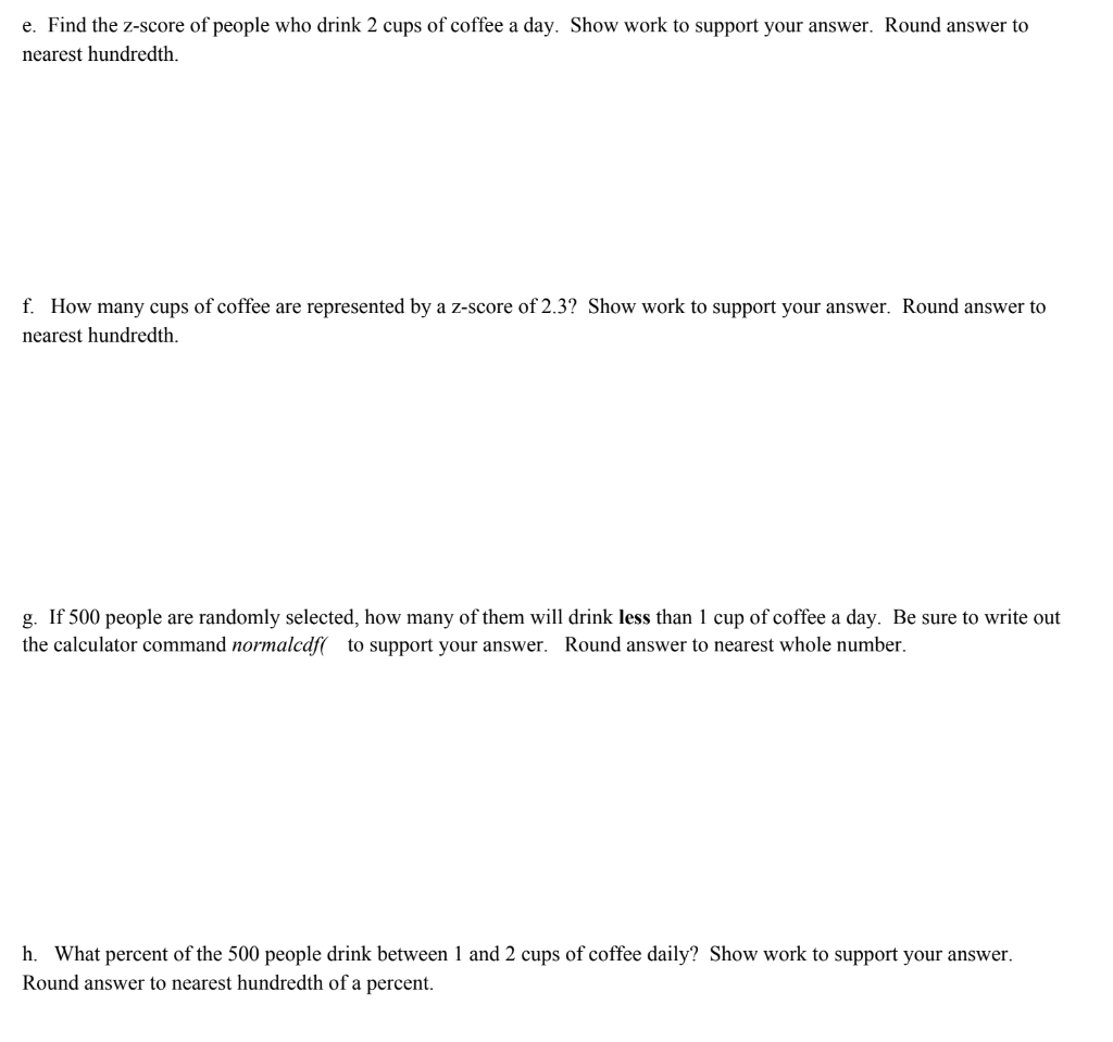 Solved Americans consume an average of 1.64 cups of coffee a