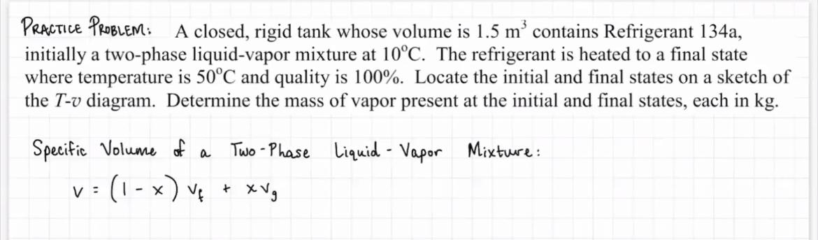 Solved Practice Problem A Closed Rigid Tank Whose Volume Chegg Com