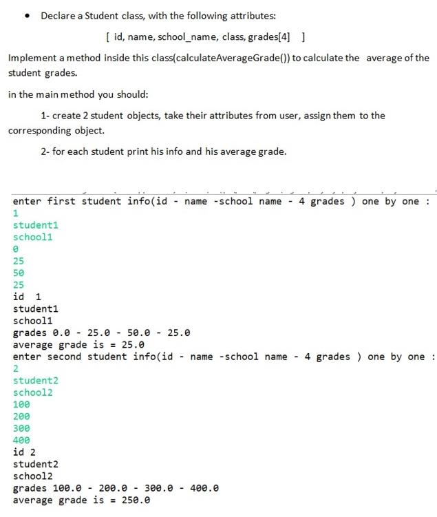 Solved Declare a Student class, with the following | Chegg.com