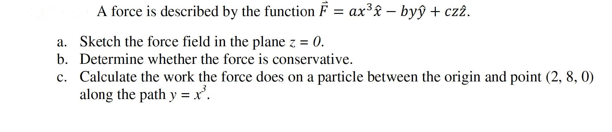 Solved A Force Is Described By The Function F Ax3 A Byu Chegg Com