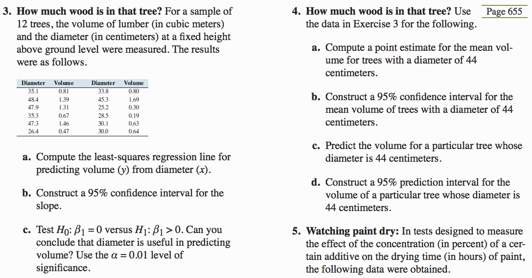 Solved 3. How much wood is in that tree? For a sample of 4. | Chegg.com
