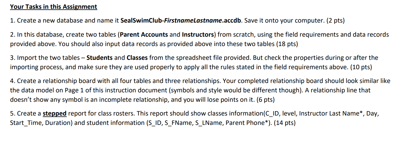 Solved Your Tasks in this Assignment 1. Create a new | Chegg.com