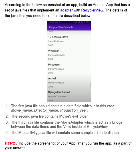 Solved According to the below screenshot of an app, build an | Chegg.com