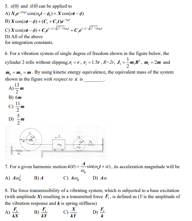 Solved Vibration Theory, Book: S. S. Rao, Mechanical | Chegg.com