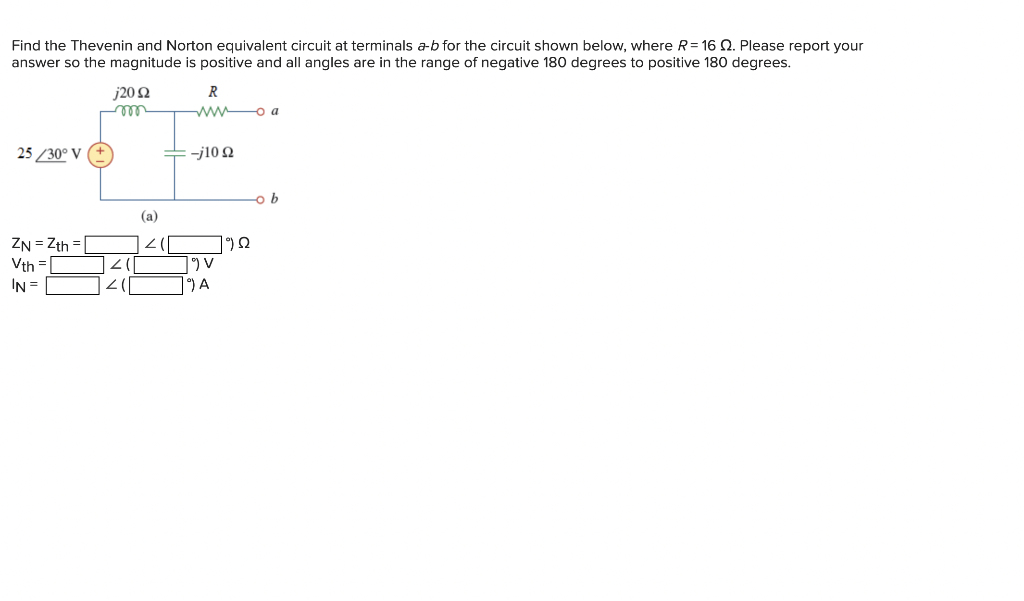 Solved Find The Thevenin And Norton Equivalent Circuit At | Chegg.com