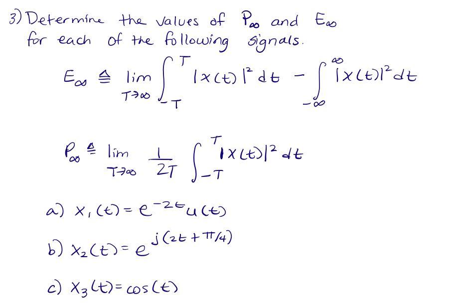 Solved 3) Determine the values of Poo and Eas for each of | Chegg.com