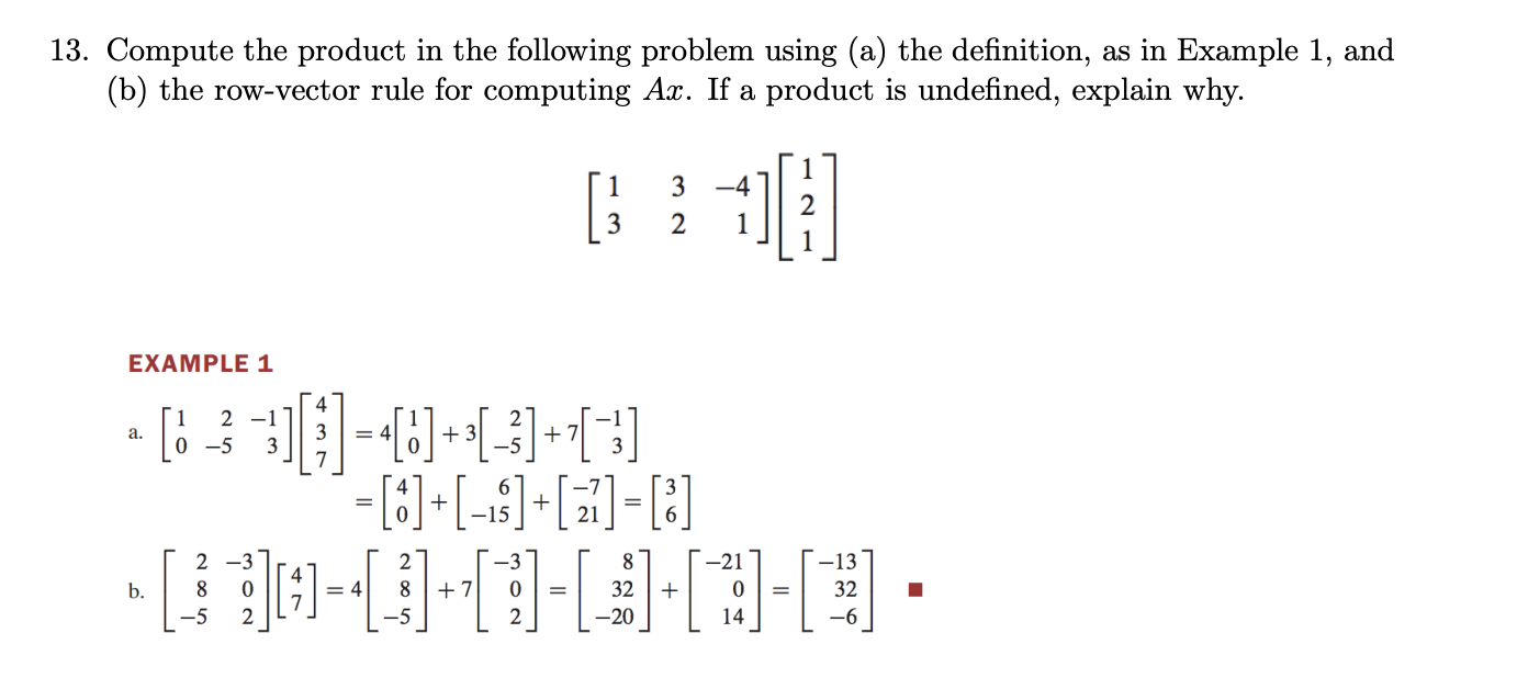 Solved 13. Compute the product in the following problem Chegg