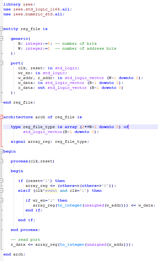 Solved Modify the reg_file VHDL code to be able to read two | Chegg.com