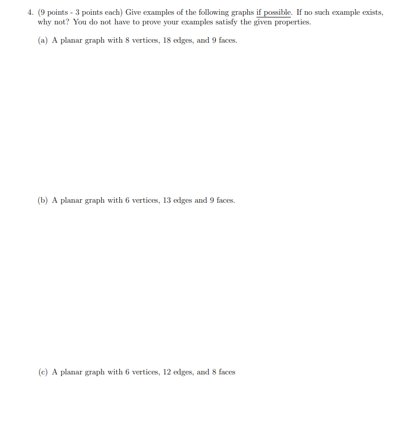 Solved 4. (9 points - 3 points each) Give examples of the | Chegg.com