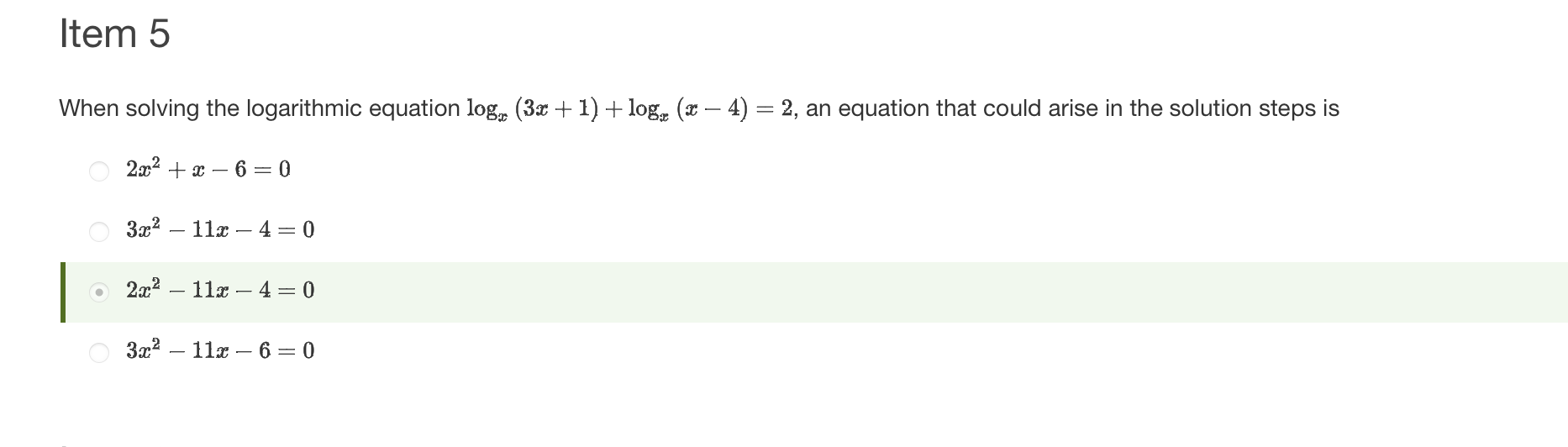 Solved When solving the logarithmic equation | Chegg.com