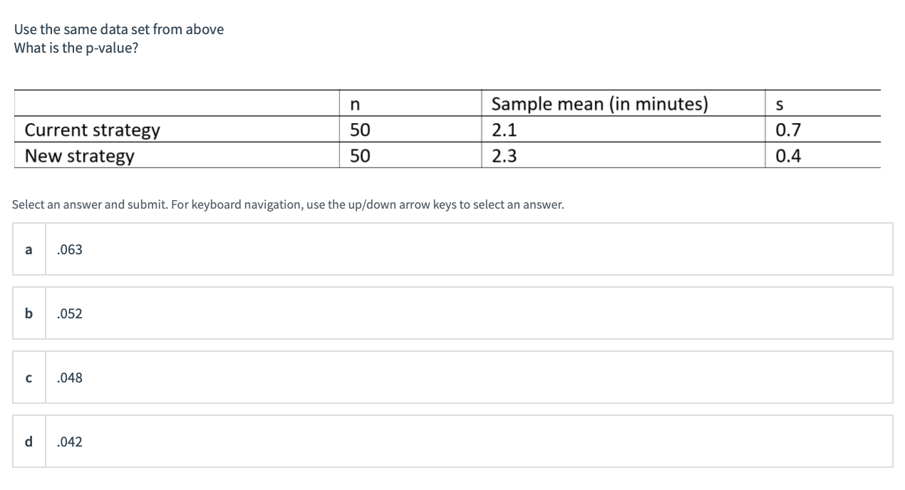 Use the same data set from above What is the p-value? | Chegg.com