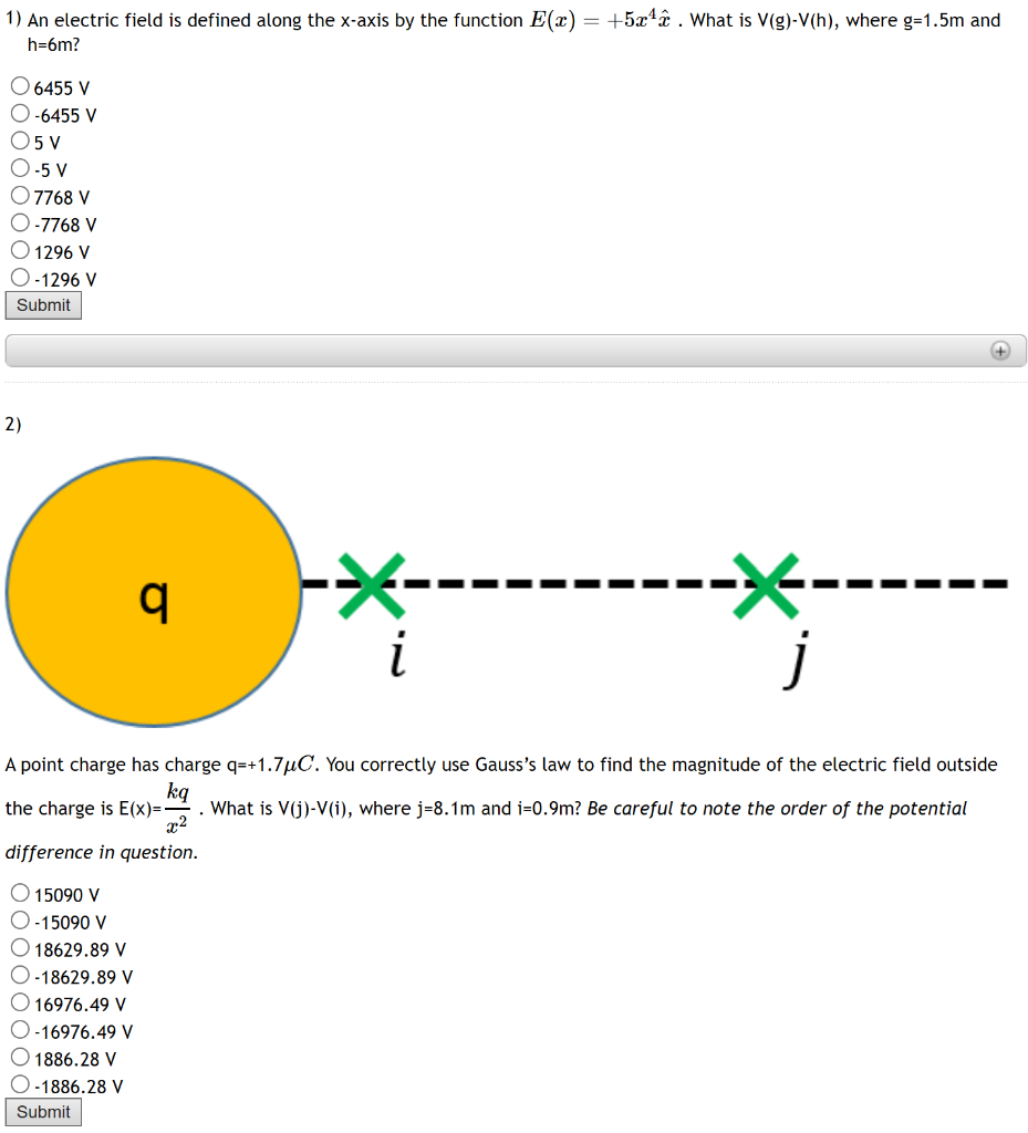 Solved 1 An Electric Field Is Defined Along The X Axis By Chegg Com