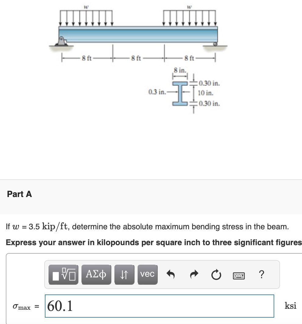 If W=3.5kip/ft, Determine The Absolute Maximum | Chegg.com