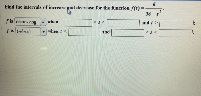 Solved Find the intervals of increase and decrease for the | Chegg.com