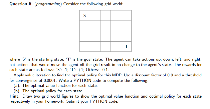 Solved Question 6. (programming) Consider the following grid | Chegg.com