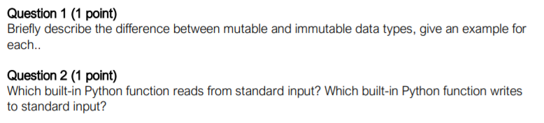 Solved Question 1 (1 point) Briefly describe the difference | Chegg.com