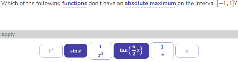 Solved Which of the following functions don't have an | Chegg.com