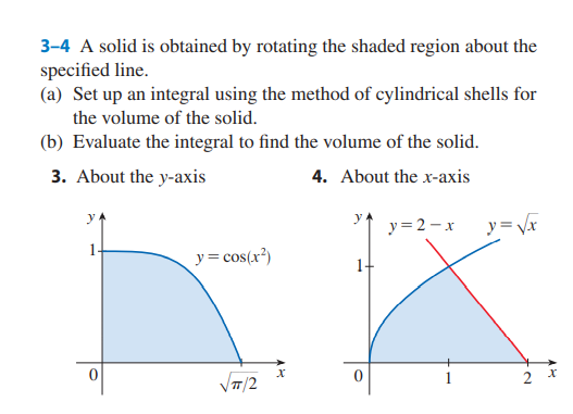 Solved 3-4 A solid is obtained by rotating the shaded region | Chegg.com