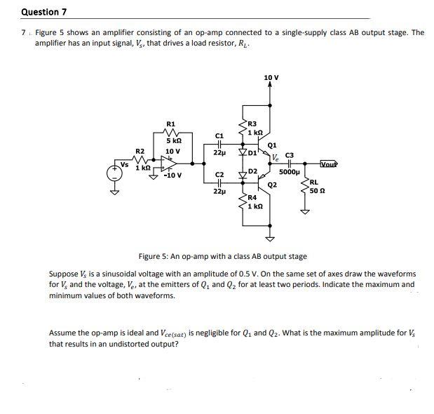 Solved Question 7 7 Figure 5 Shows An Amplifier Consisting | Chegg.com