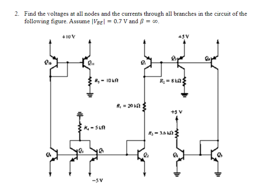 Find the voltages at ﻿all nodes and the currents | Chegg.com