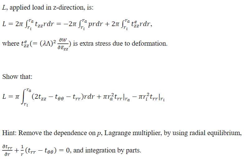 Solved L, applied load in z-direction, is: L = 21e sa tzzrdr | Chegg.com