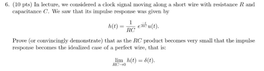 Solved 6. (10 pts) In lecture, we considered a clock signal | Chegg.com