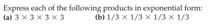 Solved Express each of the following products in exponential | Chegg.com
