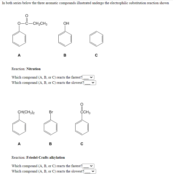 Solved In Both Series Below The Three Aromatic Compounds | Chegg.com