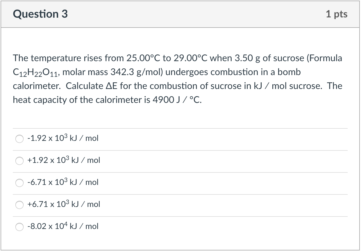 Solved Question 3 1 Pts The Temperature Rises From 25 00 Chegg Com