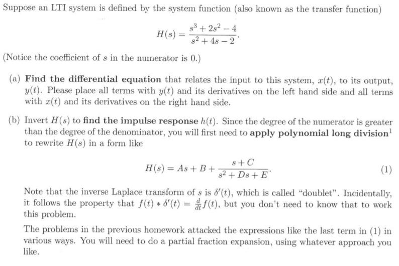 Solved Suppose an LTI system is defined by the system | Chegg.com