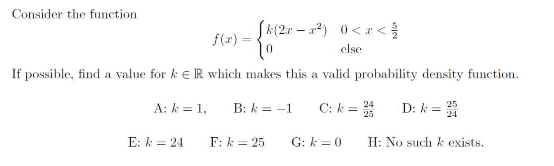Solved Which of the following functions are allowable as a | Chegg.com