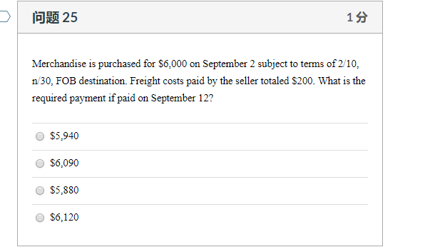 Solved 25 19 Merchandise Is Purchased For 6 000 On Septe Chegg Com