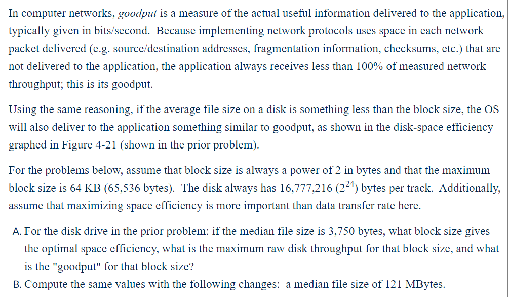 Solved In computer networks, goodput is a measure of the