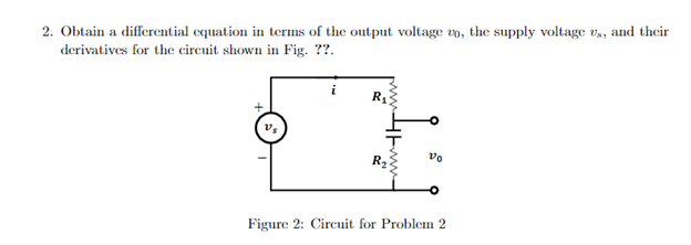Solved 2. Obtain a differential equation in terms of the | Chegg.com