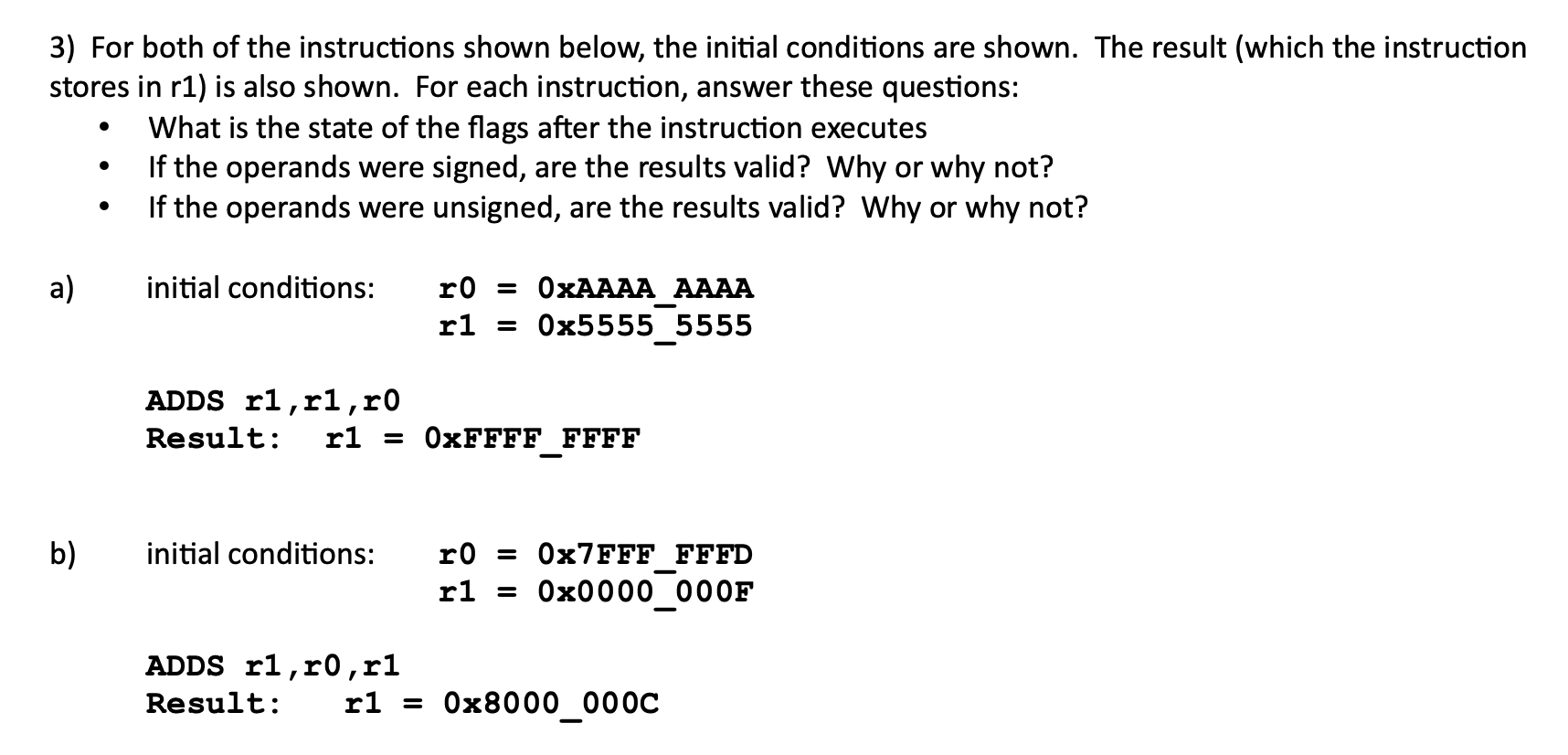 Solved 3) For both of the instructions shown below, the | Chegg.com