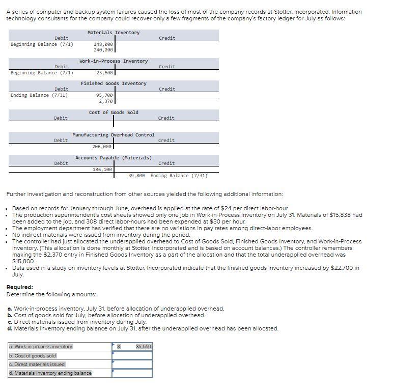 Solved A Series Of Computer And Backup System Failures 