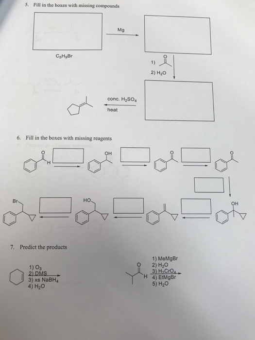 Solved Fill in the boxes with missing compounds. | Chegg.com