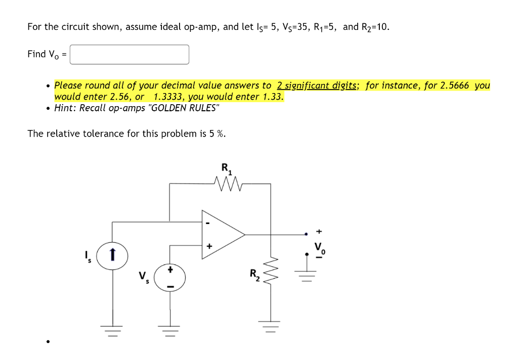 Solved For the circuit shown, assume ideal op-amp, and let | Chegg.com