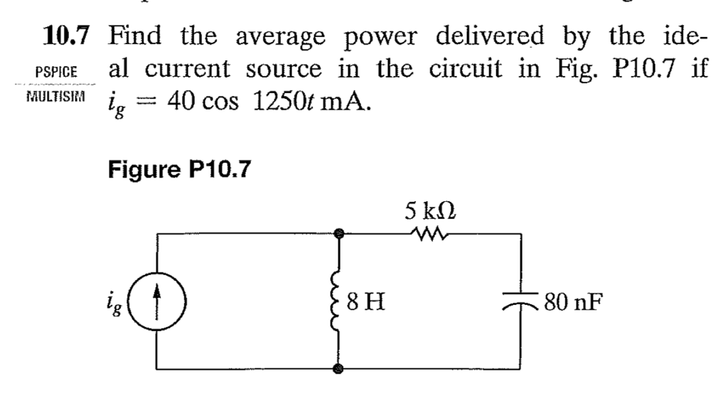 Solved 107 Find The Average Power Delivered By The Ide 9987