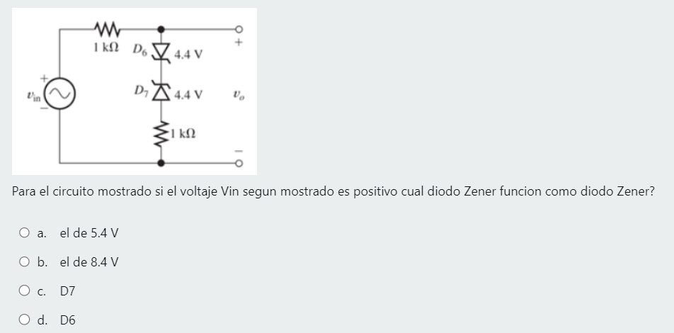 circuito del diodo zener