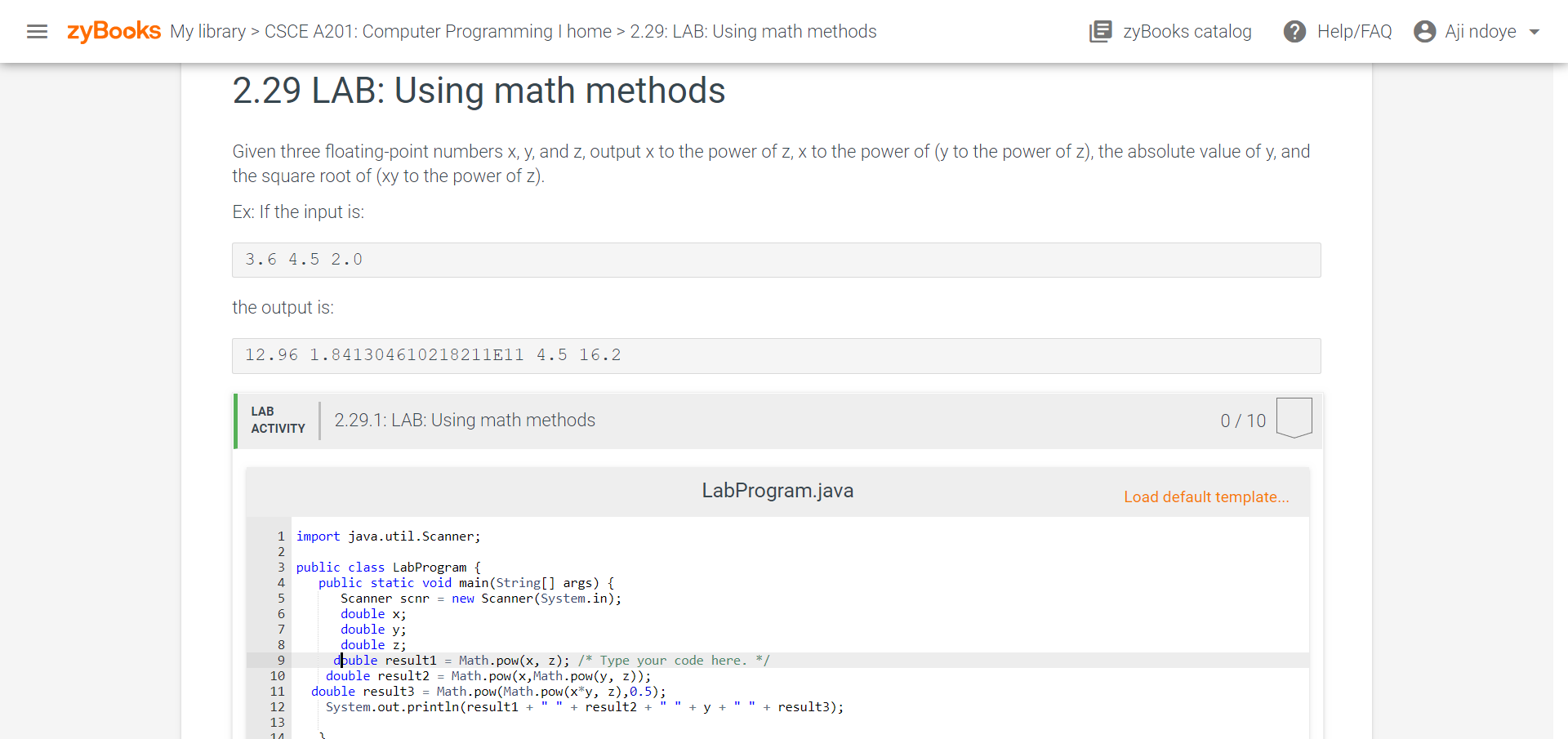 Solved: = ZyBooks My Library > CSCE A201: Computer Program... | Chegg.com