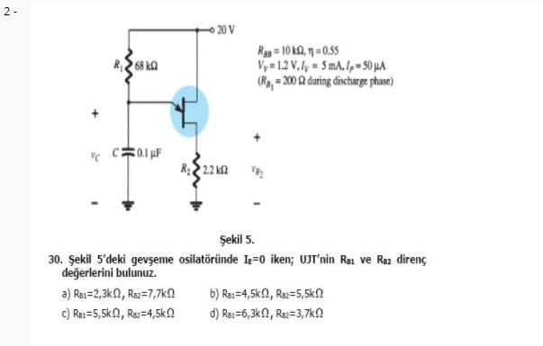 Solved IE = 0 WHAT IS THE RESISTANCE VOLTAGE OF UJT RB1 AND | Chegg.com