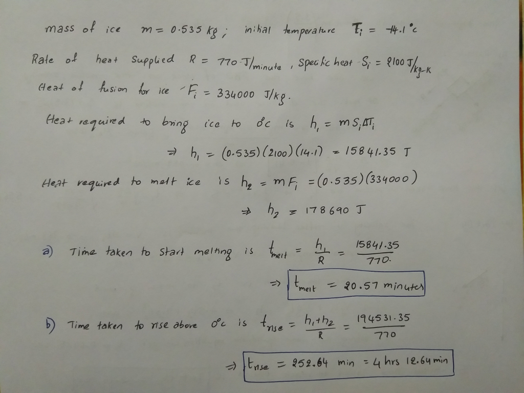 Solved An open container holds ice of mass 0.535 kg at a | Chegg.com