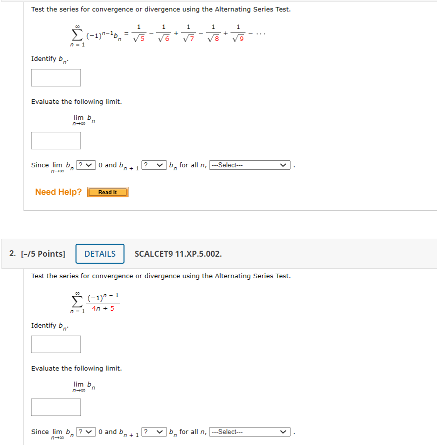 Solved Test the series for convergence or divergence using | Chegg.com