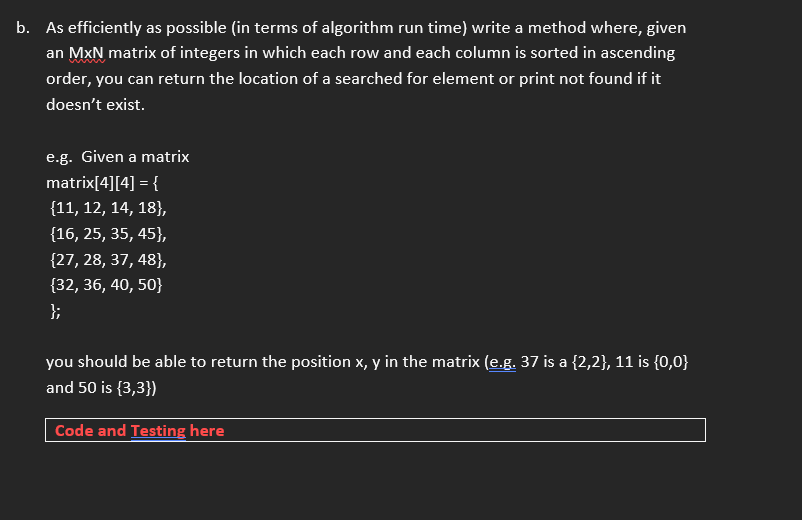 Solved B. As Efficiently As Possible In Terms Of Algorithm | Chegg.com